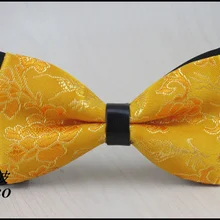 1 шт./лот) стиль галстук-бабочка/Атлас/золотой цветочный узор/мужской золотой желтый мужской галстук-бабочка cravata