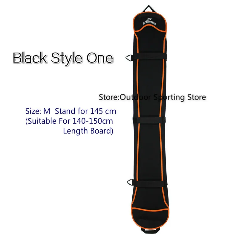 1 шт. Лыжная сумка для сноуборда ткань для дайвинга Лыжная Бортовая Сумка для сноуборда устойчивая к царапинам монобортовая пластина защитный чехол - Цвет: Black One M