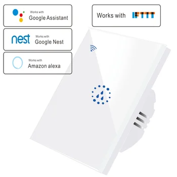 

UK/EU Wifi Boiler Smart Switch Touch Panel Voice Remote Control Timer Outdoor Water Heater Switches Work with Alexa Google Home