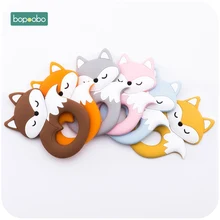 Bopoobo 5pc silicone raposa pingente para chupeta brinquedos do bebê grau alimentício silicone pequena haste mordedores para dentes brinquedos para presentes do miúdo
