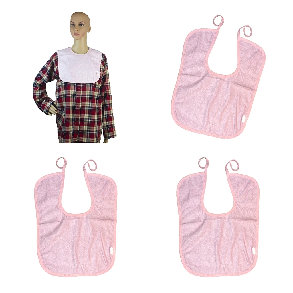 

3 Pcs Short Adult Disability Bib Mealtime Cloth Protector Apron Waterproof