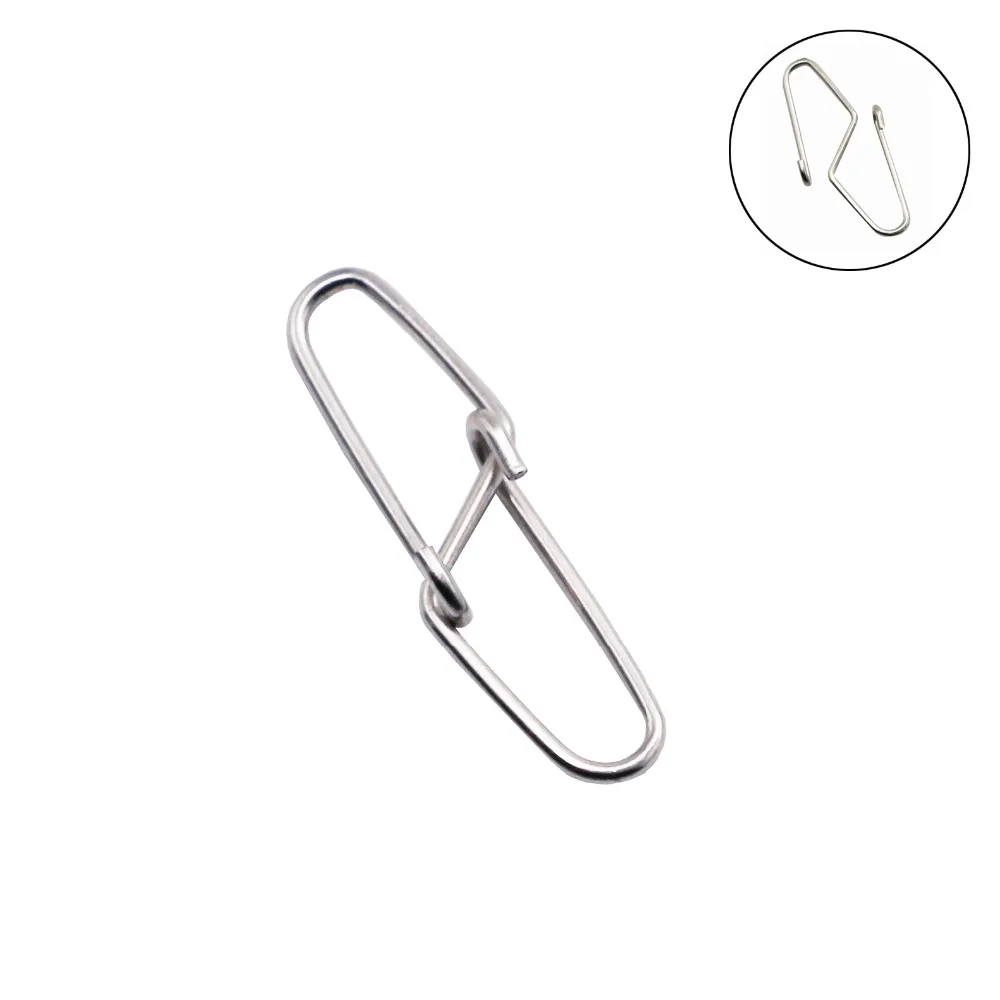 

20pcs Doble Lock Fishing Safety Snaps Fish Bait Connector Pin Hook Lock Lure Line Swivels Rolling Solid Bearing Rings Fish Tool