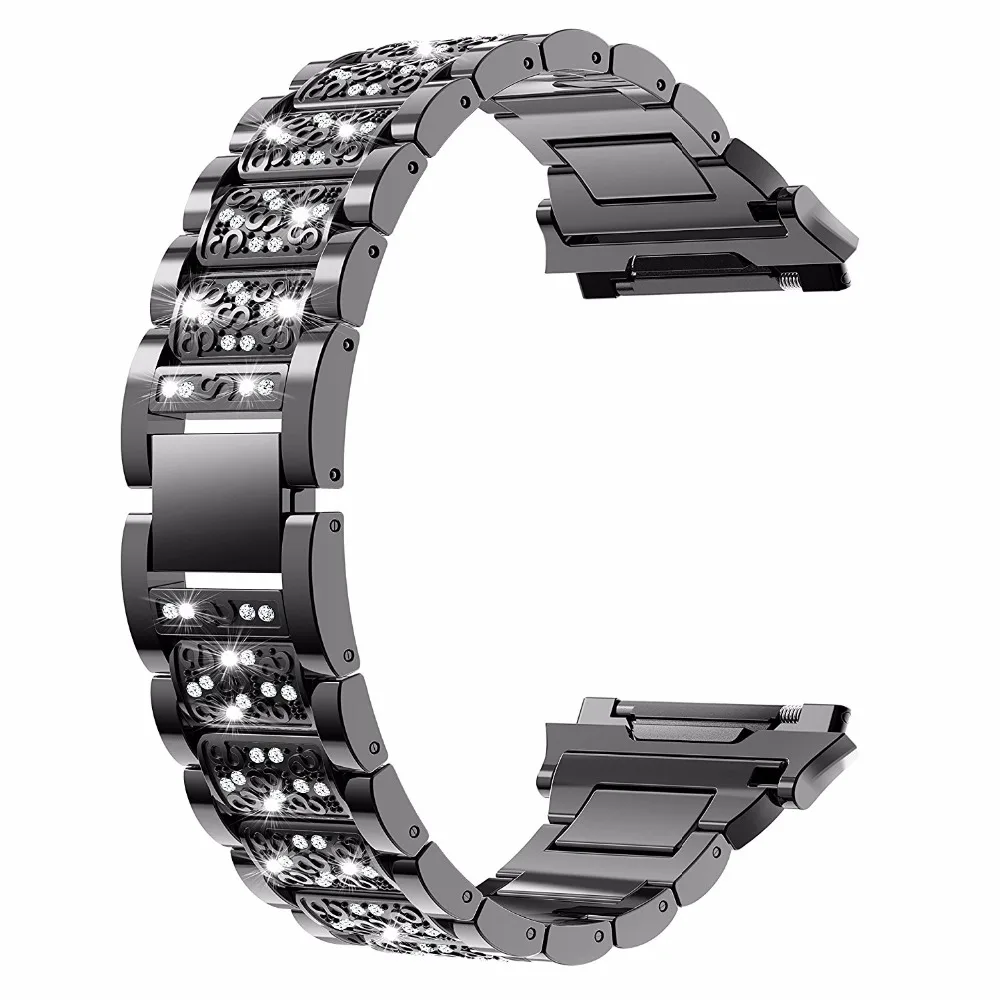 

Ktab Smart Accessories For Fitbit Ionic Bands Accessory Ionic Crystal Watch Band Metal Band Replacement Bling Strap Bracelet