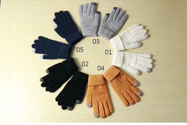 Sparsil Новинка зимы Magic Сенсорный экран вязаные перчатки Сгустите полный пальцы перчатки теплые перчатки стрейч Для мужчин Для женщин вязать