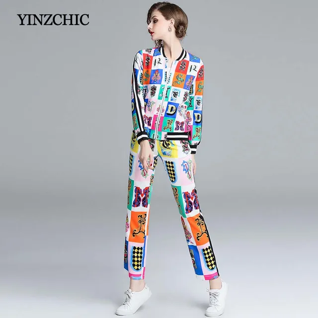 Best Price Runway Womans Printed Suits Chic Female Jacket + Pencil Pants Sets Regular Casual Ladies Two-Pieces Suits Women Print Sets Best Price Runway Womans Printed Suits Chic Female Jacket + Pencil Pants Sets Regular Casual Ladies Two-Pieces Suits Women Print Sets