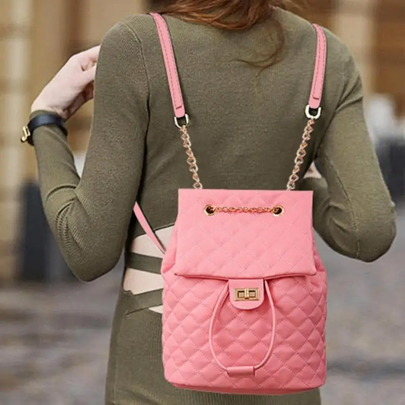 

Fashion Women Soft PU Leather Casual Multi-Purpuse Backpack Shoulder Bag