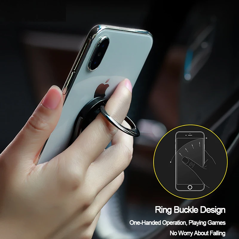 Car Phone Holder in Car Air Vent Mount Mobile Phone Finger Ring Holders Desk Stand Support For iPhone Xiaomi Pocophone F1 Huawei