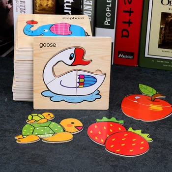 

48Styles Baby 3D Puzzle Jigsaw Wooden Toys Cartoon Animals Puzzles Child Educational Toy for Children Toys Puzzle