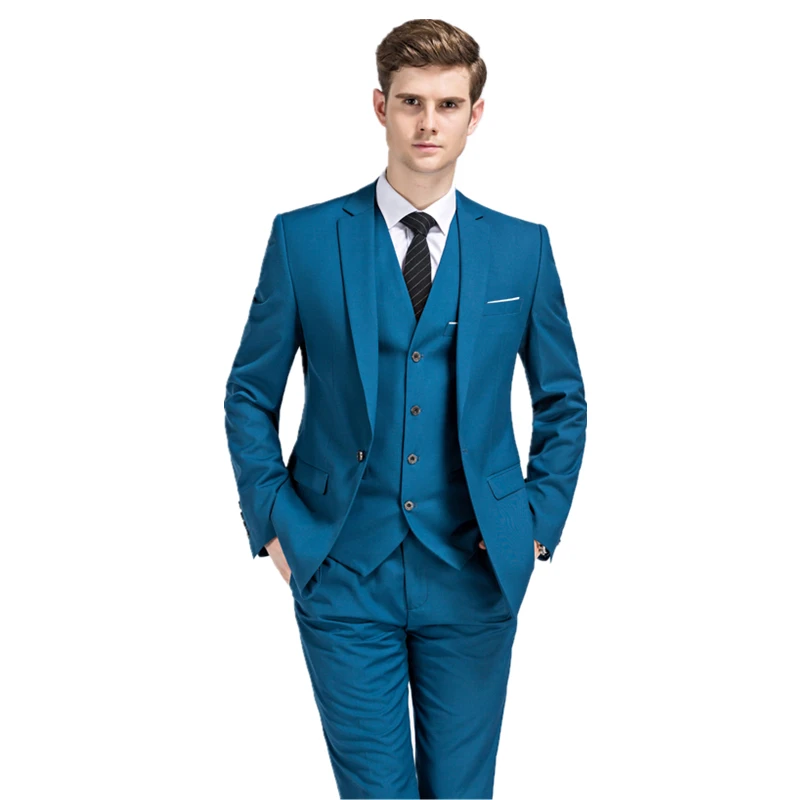 2018 new seasons style men boutique suits business casual slim groom wedding dress three piece suit (Jacket+Pants+Vest) S-3XL