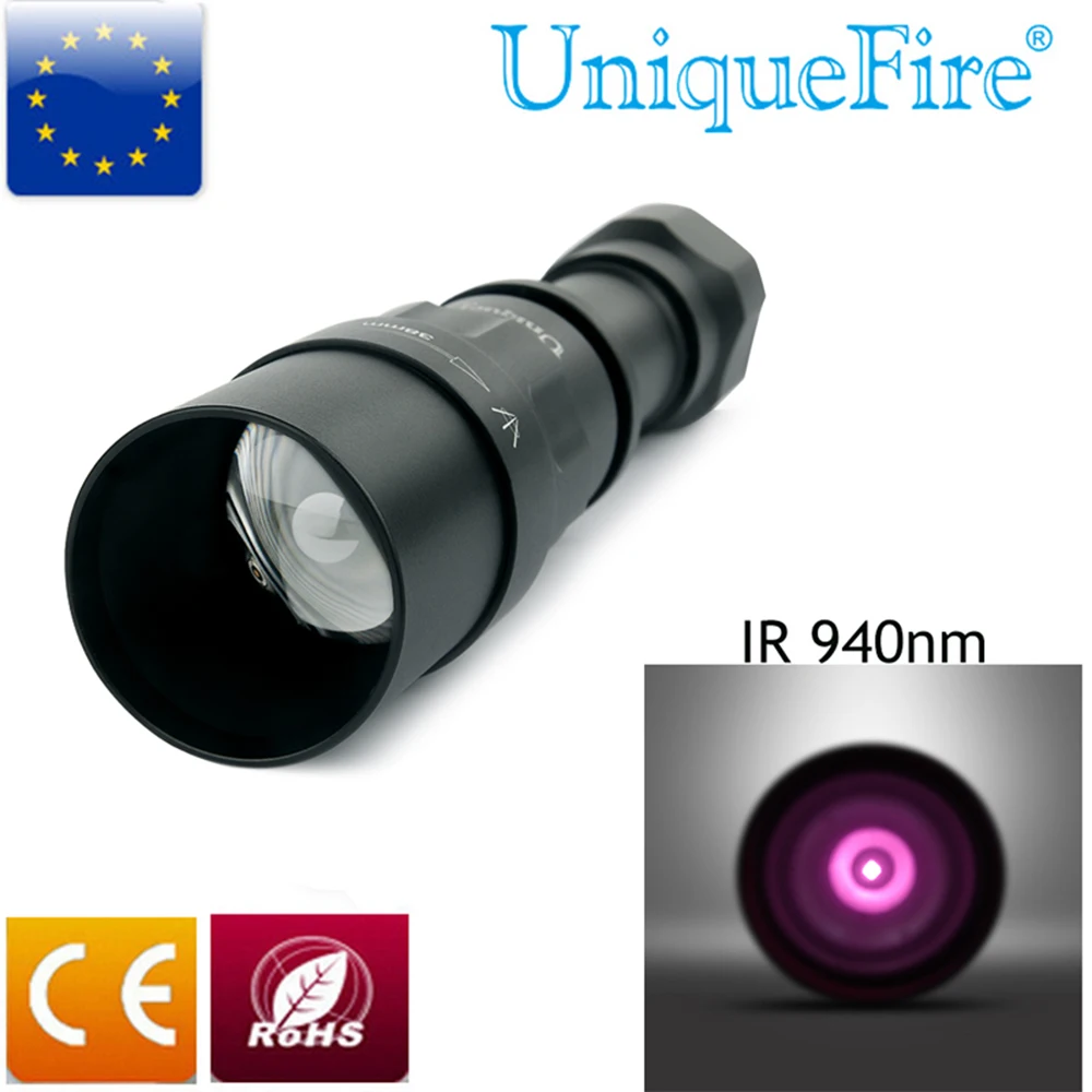 

UniqueFire 1605 IR 940NM LED Flashlight 38mm Lens Infrared Light Night Vision Troch Rechargeable For Hunting