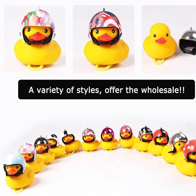 Discount Bicycle Bell Duck Head Light Vibration Light Yellow Propeller Small Yellow Duck Helmet Bamboo Dragonfly Duck Shape Kids Toys 4