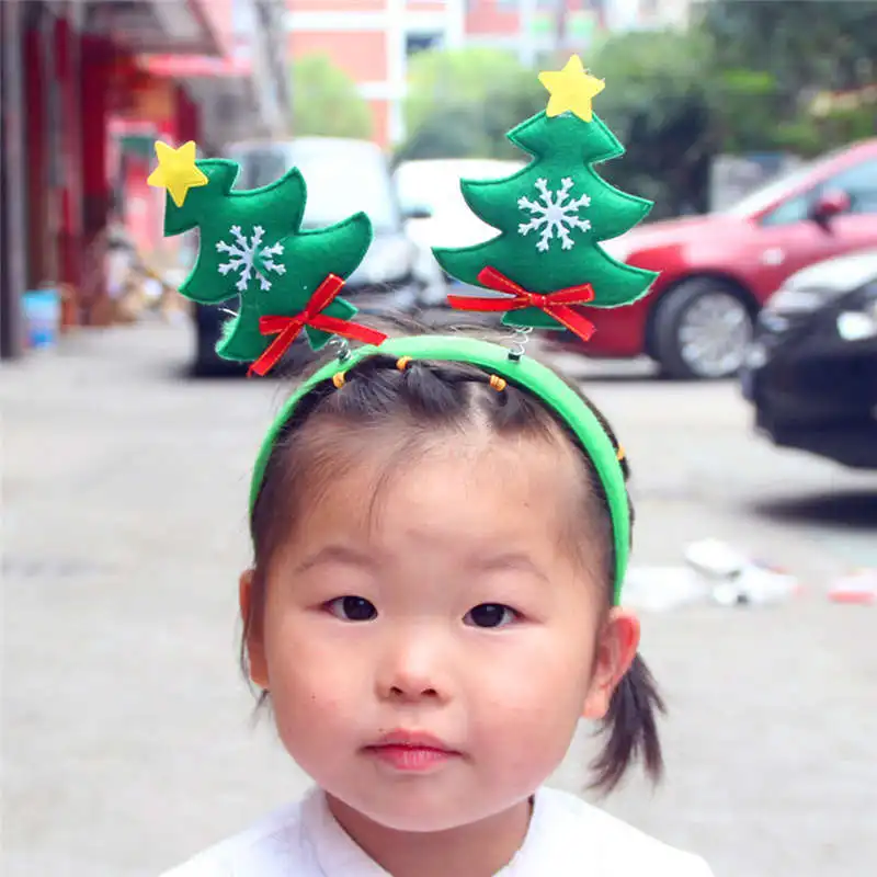 The Cute Christmas Head Hoop Children Plastic Christmas Tree Headband decoracion de navidad 2018 for kids gifts #2o26 (5)