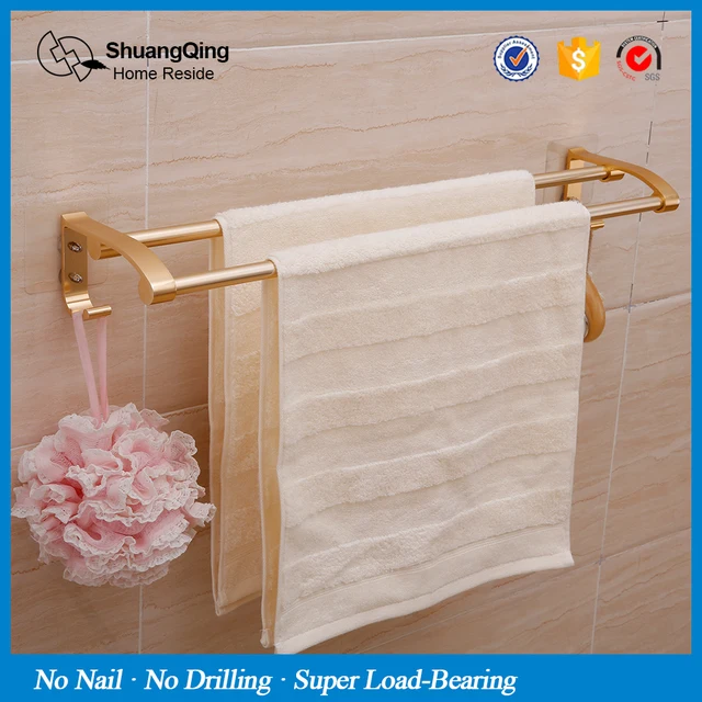 Hardware No Nail Drill Aluminum Towel Two Bar Kitchen Bath Hardware No Nail Drill Aluminum Towel Two Bar Kitchen Bath Holder Bathroom Hanger