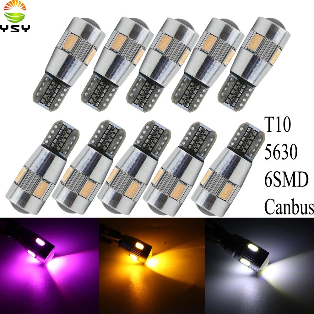Y 10X автомобильный Стайлинг авто LED T10 Canbus 194 W5W 10 SMD 5630 6 светодиодная лампочка без