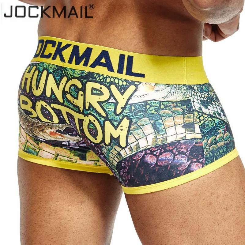 Бренд jockmail, сексуальное мужское нижнее бельё, мужские боксеры игривый печатных нижнее белье боксер самакуэка Мужские Трусы calzoncillos слипы, Лидер продаж