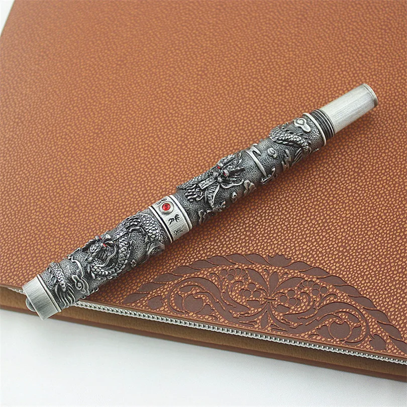 Винтажная Роскошная Шариковая ручка Jinhao с двумя искусственными жемчужинами