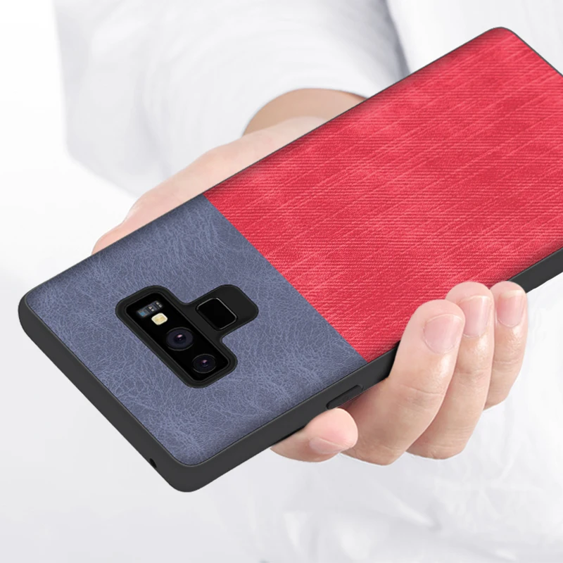 CoolDeal Case for Samsung Galaxy Note 9 Case Soft TPU edge shockproof jeans PU leather back