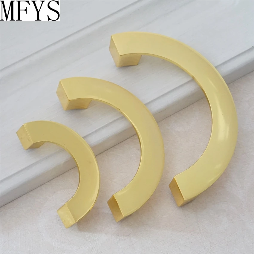 2.5 ''3.75'' 5 ''6.3'' القوس مضمد سحب قطرة حلقة درج التأثيرات مقبض مصقول الذهب المقابض المطبخ مجلس الوزراء مقابض باب