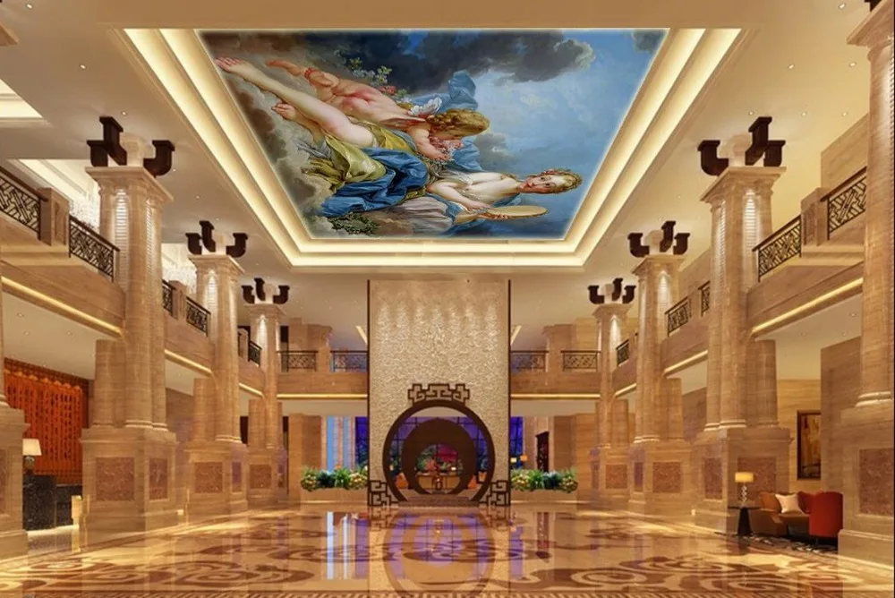 

Europe style angel Ceiling murals wallpaper custom 3d wallpaper murals ceiling Home Decoration