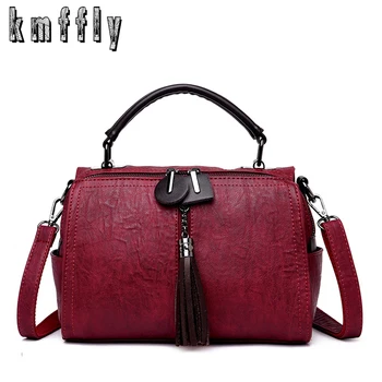 

New Fashion Leather Women Shoulder Bag Tassel Handbags Flap Crossbody Messenger Bag Female Top-handle Bag Tote Retro Bolsas