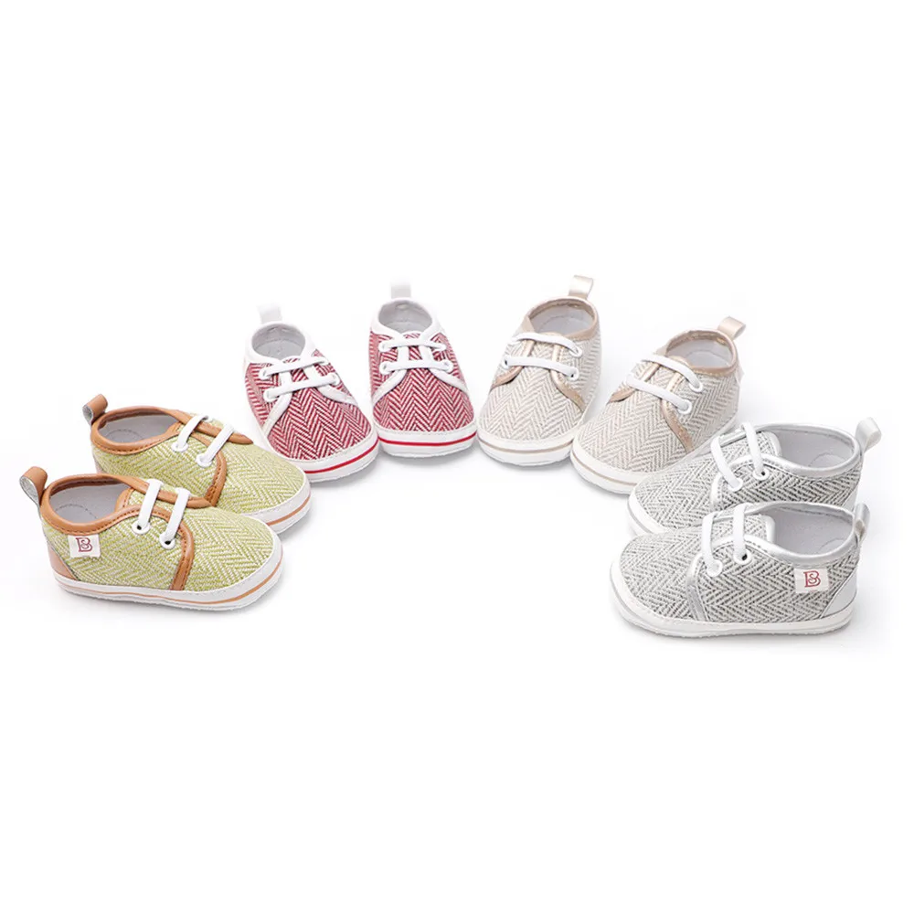 Toddler Infant Baby Boys Girls Crib Splicing Soft Sole Anti-Slip Shoes Sneakers first walkers sapatos infantil2.489