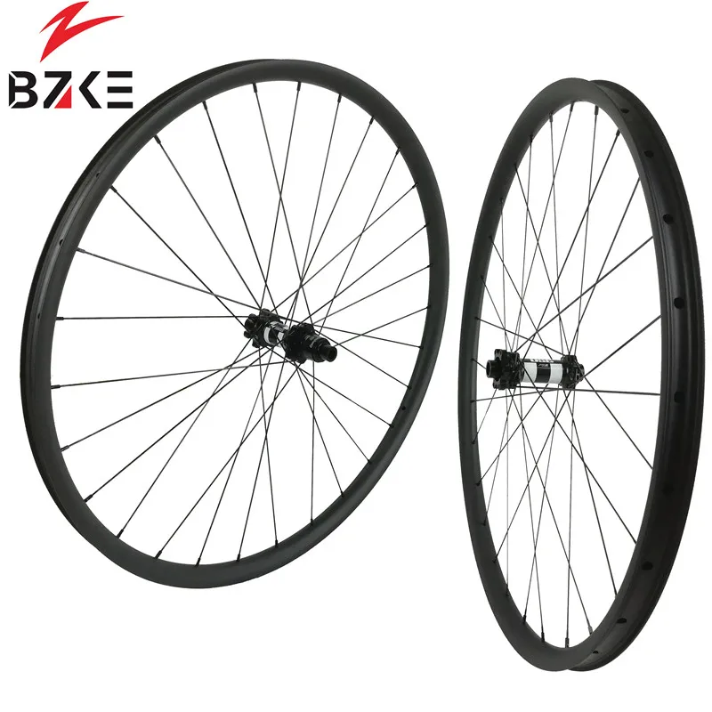 Perfect BZKE carbon wheels china 28mm width mtb wheels 29er carbon wheelset 350 swiss boost hub super light rim only 300g bicycle wheels 1