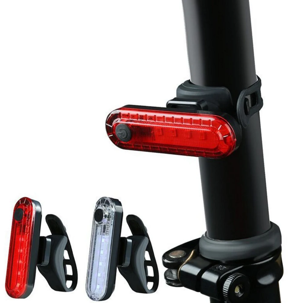 

B Rechargeable Bike Bicycle Cycling LED Front Rear Tail Light Lamp Accessories