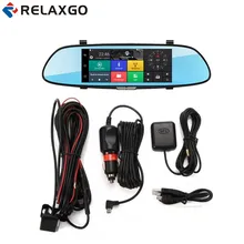 Relaxgo Новые 3G 7 “Android Видеорегистраторы для автомобилей GPS навигации Bluetooth Зеркало заднего вида автомобиля Камера Wi-Fi Двойной объектив регистраторы видео Регистраторы