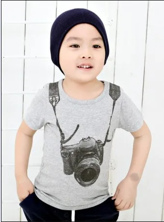 

2-6T Hot Korean Trade Children Cotton Printing Children Cartoon Camera Sleeved T-shirt Children Outwear Tee Shirt Tops New