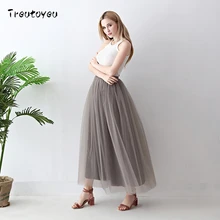 100% Real Photos 5 Layers 100cm Maxi Long Women Skirts Ladies Tulle Skirt Elegant Wedding Faldas Jupe Saia