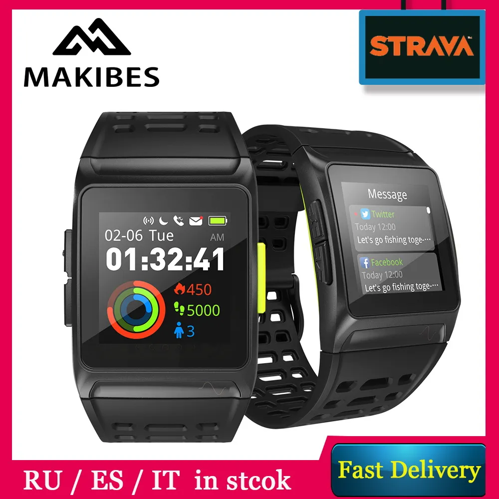 Makibes BR1 gps спортивные часы Смарт IP67 Водонепроницаемый Цвет Экран мультиспорт