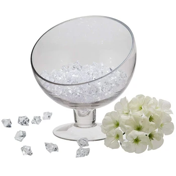 100pcs Artificial Ice Cubes Clear Fake Crushed Ice Rocks Ice Cubes Acrylic Vase Fillers for Home Party Wedding Decoration Props