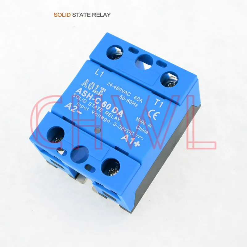 

High Quality 1pcs Solid State Relay Module ASH-C 60DA 60A /250V 3-32VDC Input 24-480VAC Output FREE SHIPPING