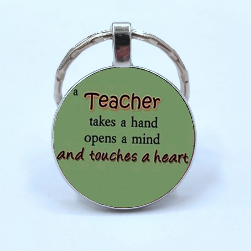Круглые брелки со стеклянным узором с буквой спасибо брелок для преподавателя день учительницы подарок время драгоценный камень стеклянный брелок для ключей держатель