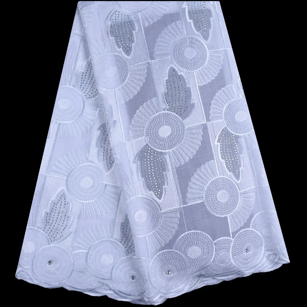

Pure White Swiss Voile Lace In Switzerland High Quality African Swiss Cotton Lace Fabric For Nigerian Wedding Dress Fabric F1664