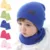 6 Colors! Spring Children Hedging Cap + Scarf Suit Leather Standard Solid Color Candy-Colored Wool Hats Newsboy Caps Baby Hat