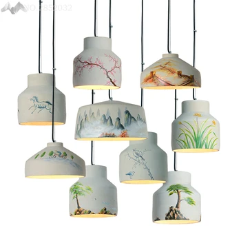 

Nordic retro industrial plant pendants lamp cement pendant lights for living room bedroom bar kitchen home lighting decoration