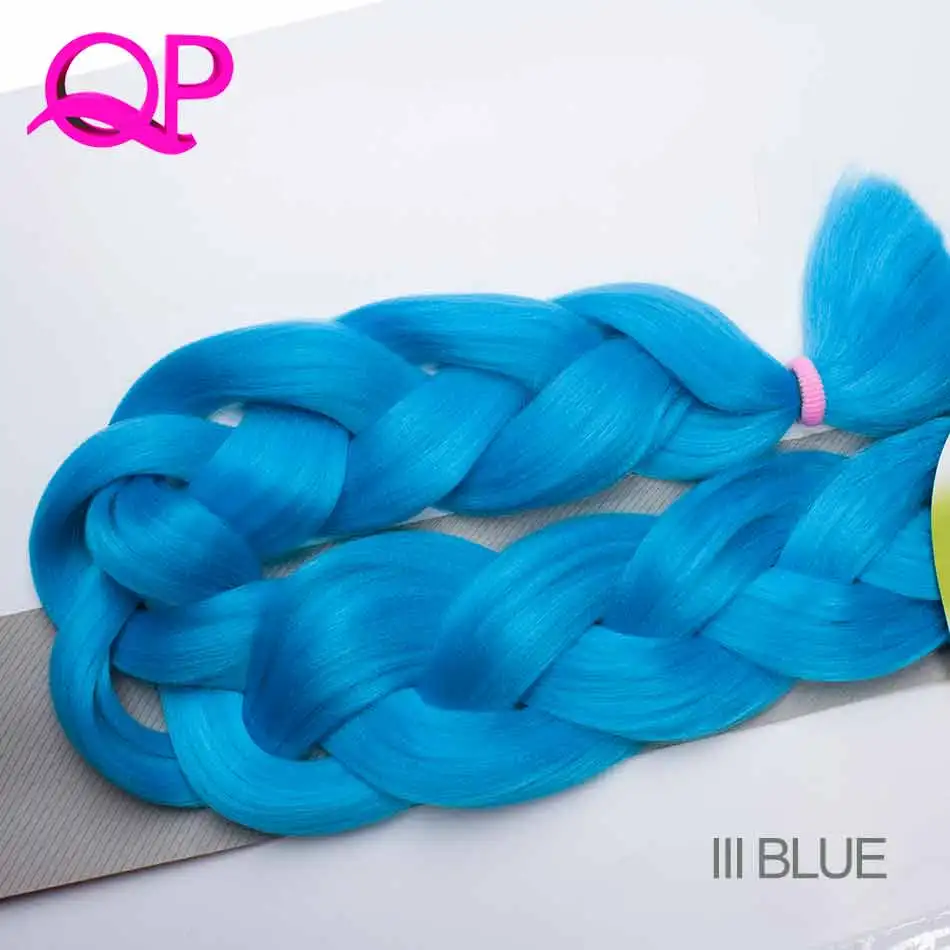 Qphair плетение волос оптом 82 дюймов 165 г большие синтетические косы волосы для наращивания волос 1 шт./лот - Цвет: M1b/синий
