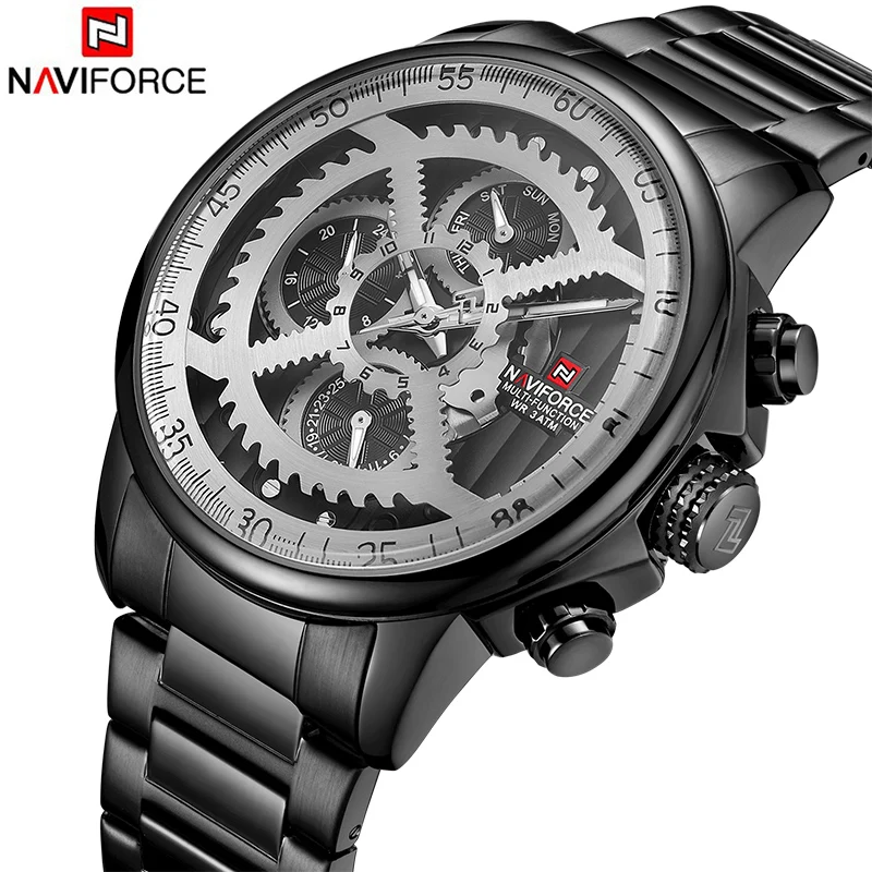 Часы NAVIFORCE мужские модные повседневные спортивные водонепроницаемые армейские