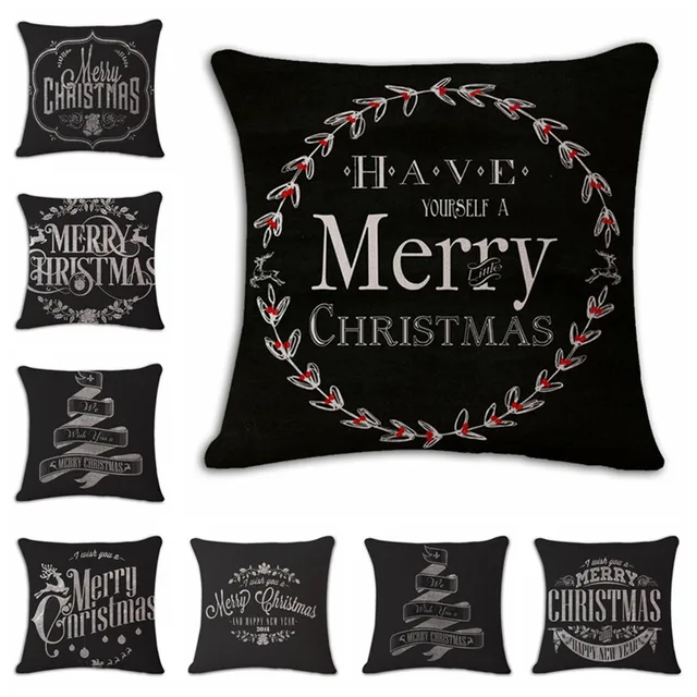 black merry christmas decorative throw pillow cover case christmas decoration cotton linen for sofa home party - Christmas Decorative Pillow Covers black merry christmas decorative throw pillow cover case christmas decoration cotton linen for sofa home party - Christmas Decorative Pillow Covers