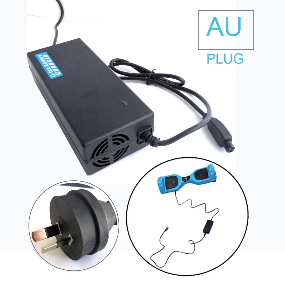 AU Plug Electric Scooter Charger 42V with Fan For Hover Board Smart