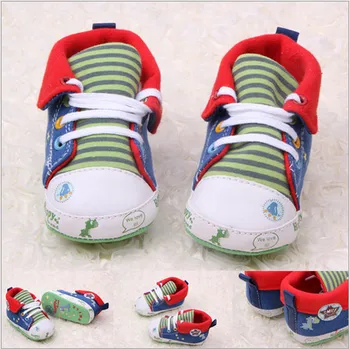 

New Fashion Lace-Up Baby Shoes Casual Canvas Shoes Children's Anti-Slip First Walkers New Born Sneakers