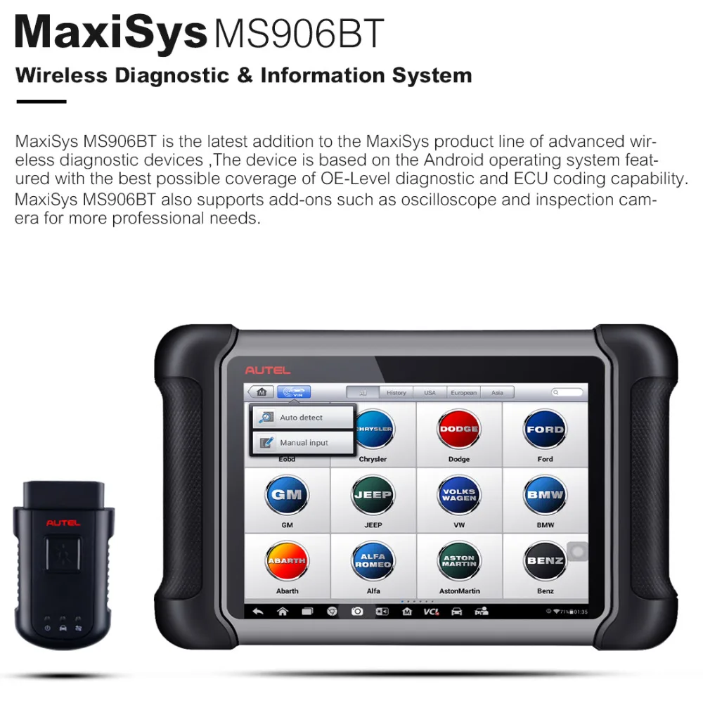 AUTEL MaxiSys MS906BT OBD2 сканер автомобильный диагностический инструмент ключ программист Поддержка пульт дистанционного управления технология сканер Automotivo