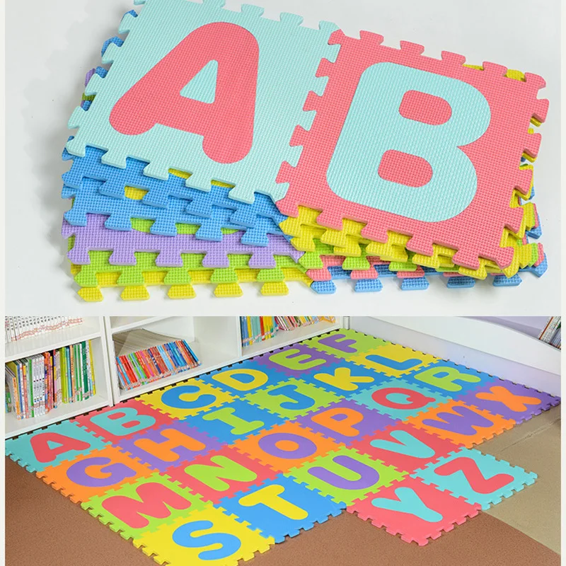 

26pcs 30*30*0.9cm EVA Puzzle Mat Kids Educational Letters Alphabet Learning Puzzle Toys for Children