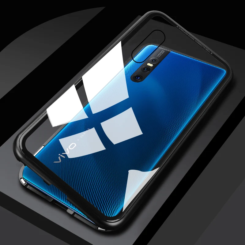 Магнитный держатель телефона Крышка для Vivo V11 Pro V11i V9 Y85 V15 Y95 Y91 чехол Clear Стекло