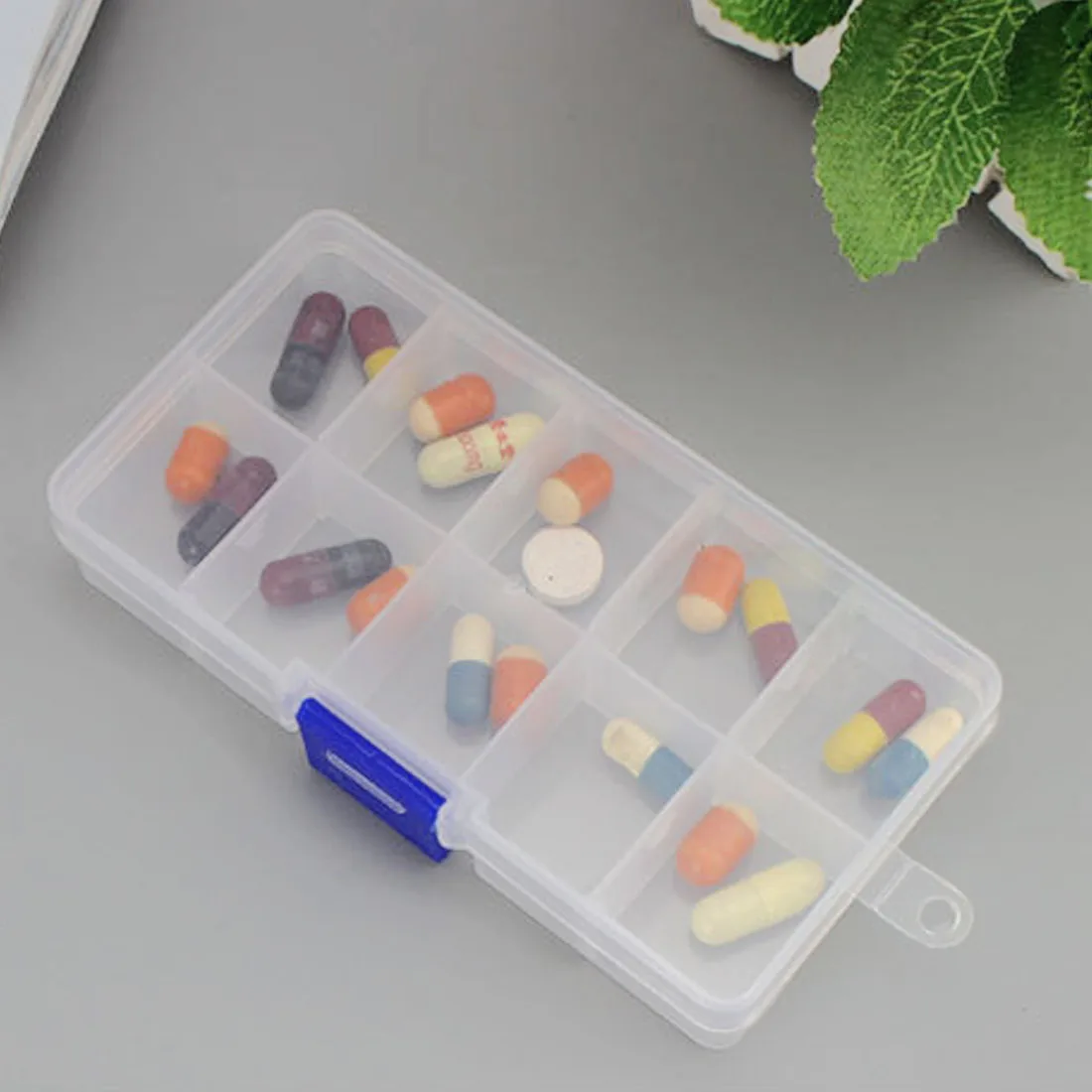 

10 Slots Cells Portable Jewelry Tool Storage Box Container Ring Electronic Parts Screw Beads Organizer Plastic Case Colorful