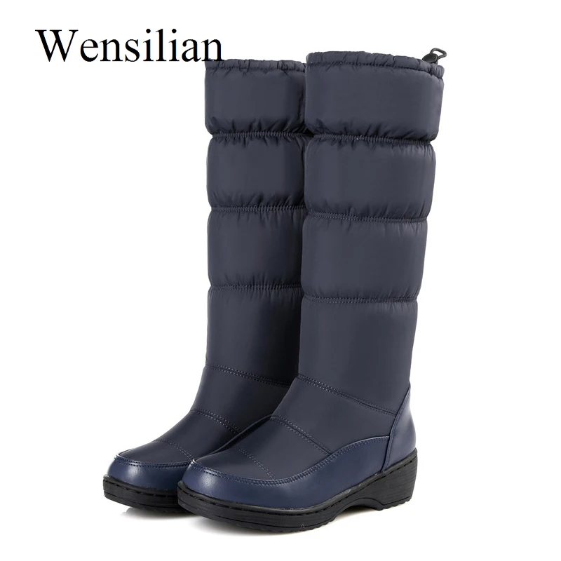 

Snow Winter Boots Women Mid-calf Boots For Women Wedges Shoes Plush Elastic Band Cotton Black Bota Feminina Plus Size