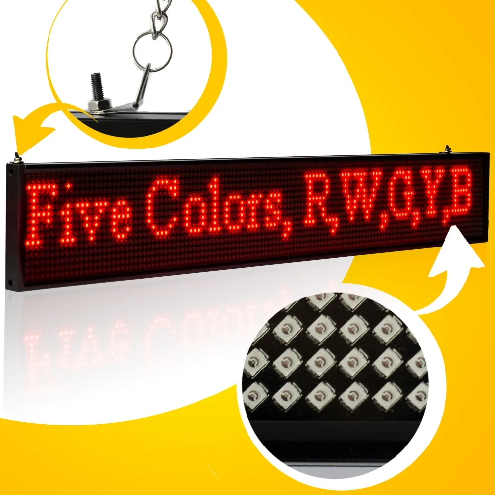 34CM USB Programmable LED Sign SMD P5 Module Red Green Yellow Blue White Letter Scrolling Message Display Board For Business 34CM USB Programmable LED Sign SMD P5 Module Red Green Yellow Blue White Letter Scrolling Message Display Board For Business