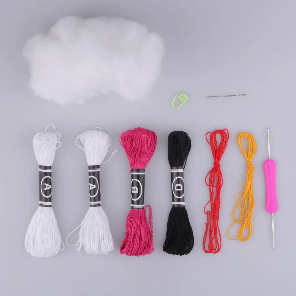 DIY 3D Cow Doll Crochet Kit for Kids Adults Beginners Hand Knitting Animals Stuffed Toy	