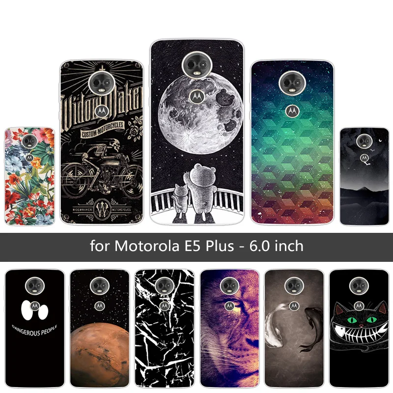 6.0inch for Motorola E5 Plus E5Plus E 5 Ultrathin Lion Back Cover Soft Silicone TPU Shell MOTO Phone Capa |